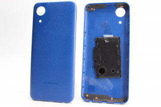 Задняя крышка со стеклом камеры Samsung A032 Galaxy A03 Core, синий, К-1